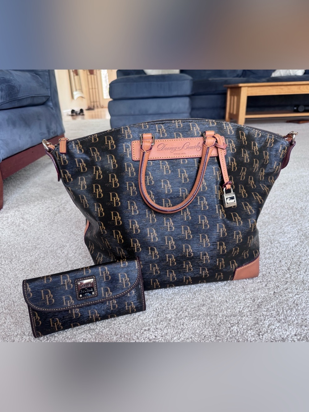 DOONEY & BOURKE DB Monogram Coated Canvas Satchel & Matching Wallet